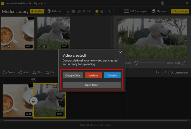 Video sharing options Video sharing options