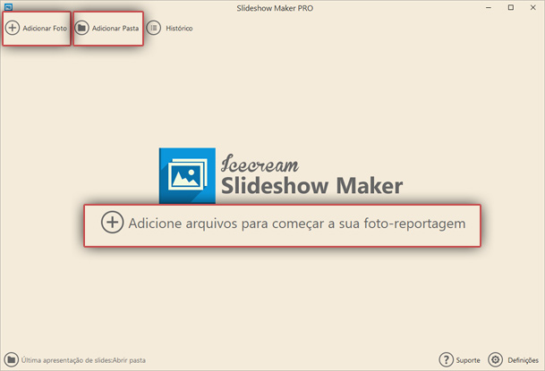 Adicionar imagens ao programa de criação de slides Adicionar imagens ao programa de criação de slides