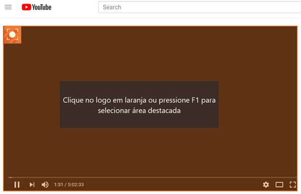 Selecione a área de captura com modo Área de detecção automática Selecione a área de captura com modo Área de detecção automática