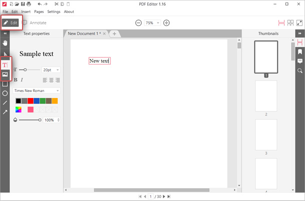 Add text and Add image tools Add text and Add image tools