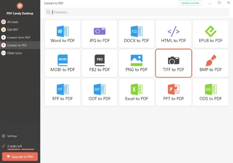 How to convert TIFF image to PDF on Windows in PDF Candy Desktop