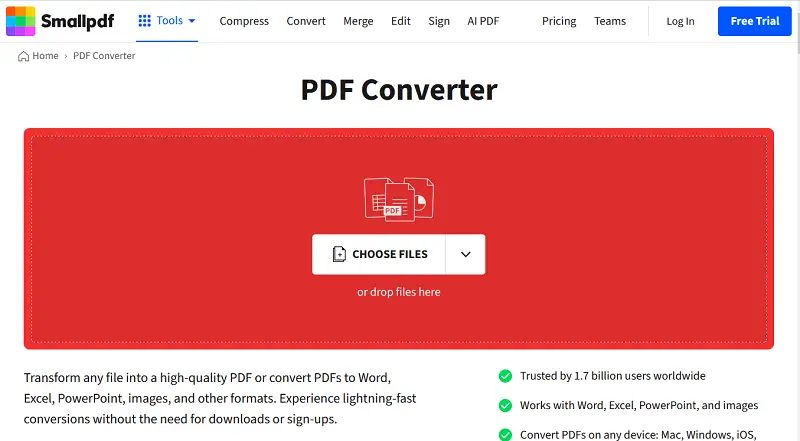Smallpdf Online PDF Converter