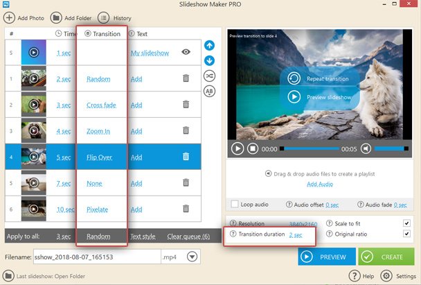 Customize transitions