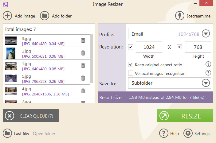 fast image resizer 0.98. windows.