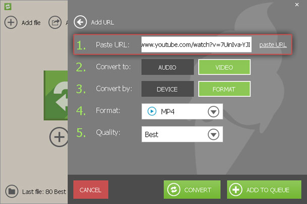 convert any url link to mp4