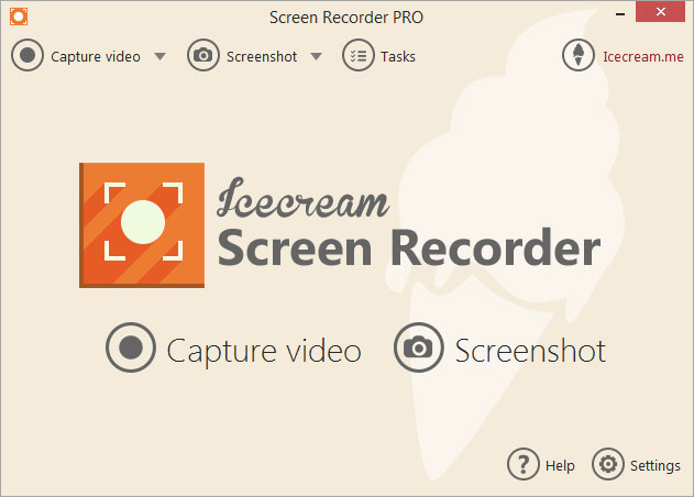 ice cream recorder webcamera settings