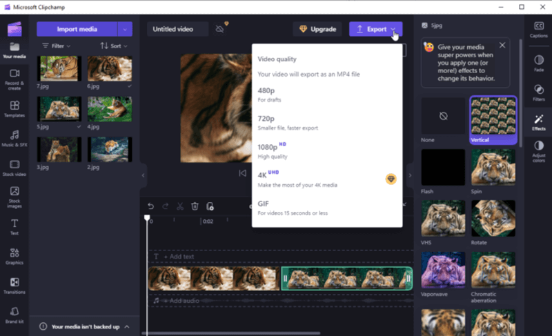 Microsoft Clipchamp 4.