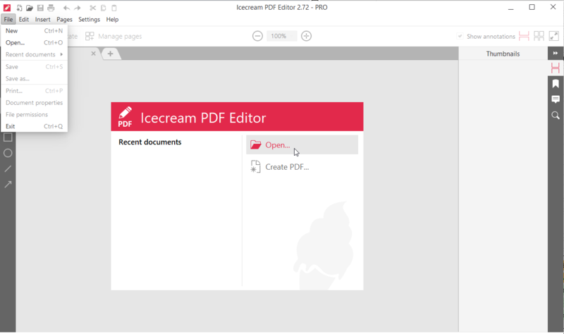 Open the PDF with Icecream.