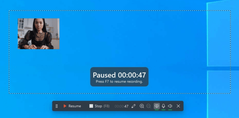 Pause and resume screen recording