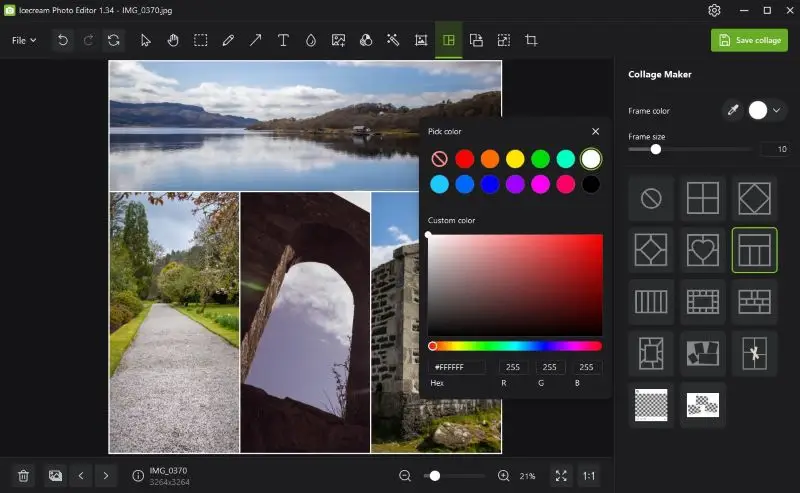 Create collages on PC in Icecream Photo Editor