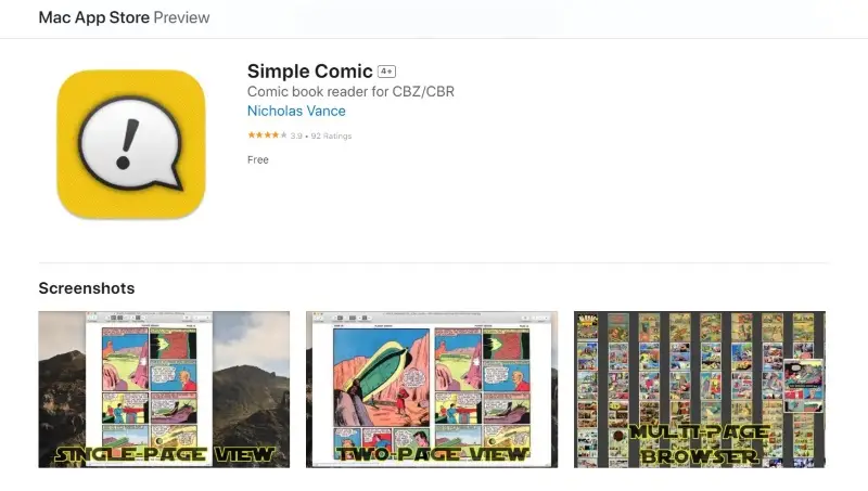 Читалка комиксов Simple Comic для macOS