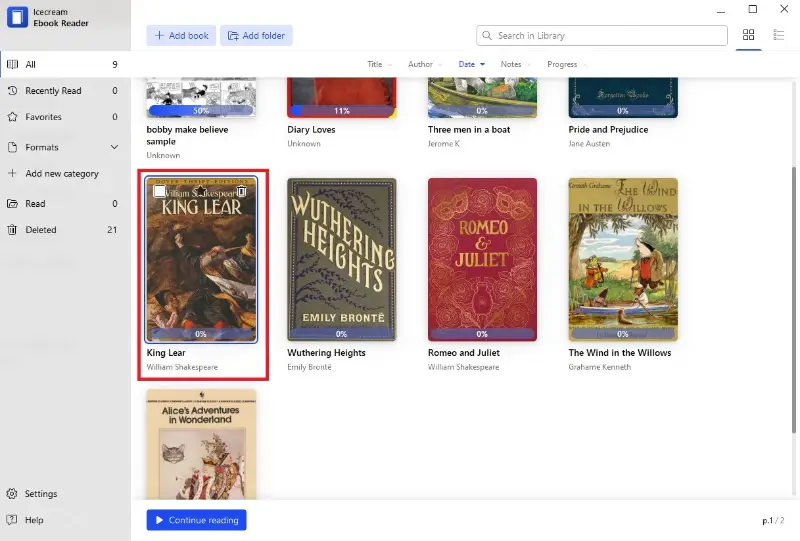 Free EPUB Reader for Windows - Icecream Apps