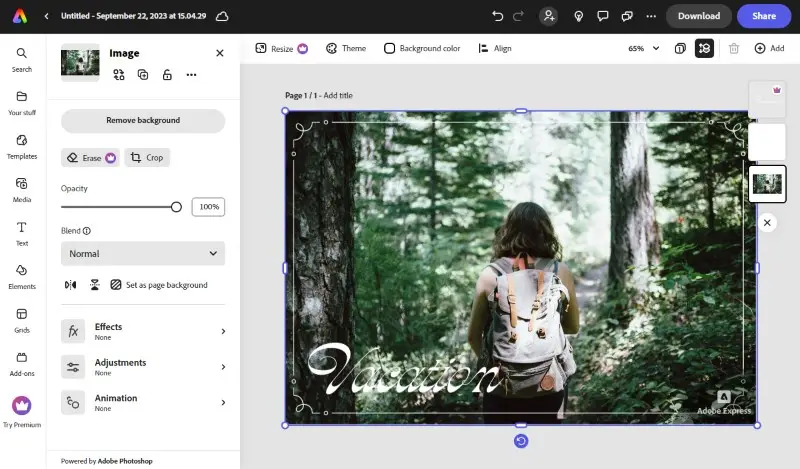 Create a slideshow in Adobe Express