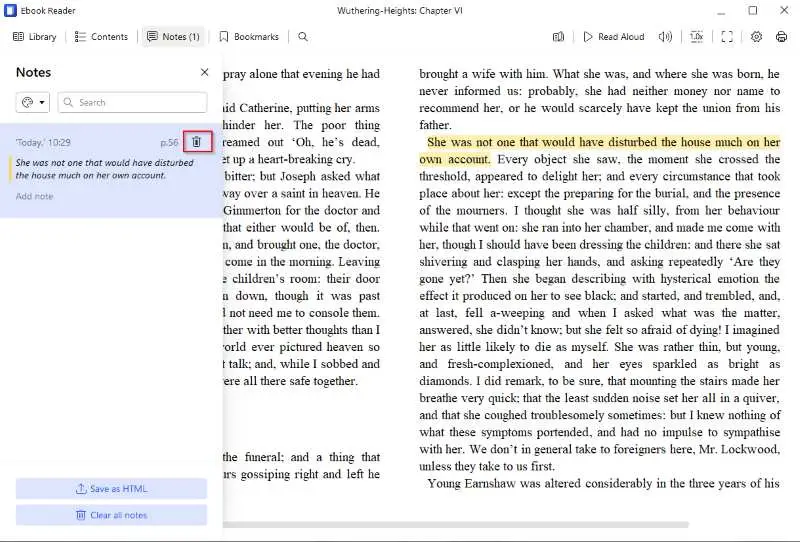 Manage highlighting in ebooks in Icecream Ebook Reader