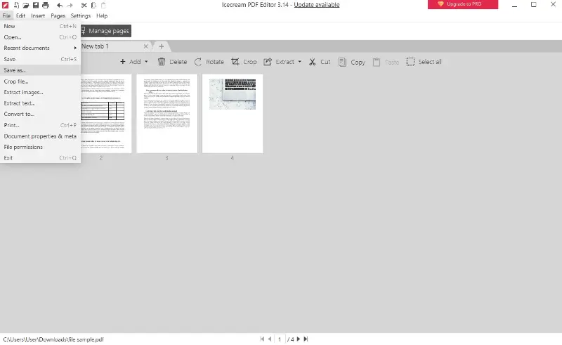 Save the resulting PDF with new pages in Icecream PDF Editor