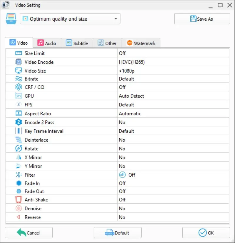 MOV, AVI, MP4 video compressor - FormatFactory