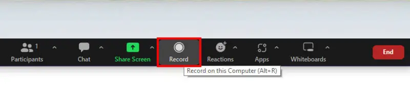 Zoom record button.