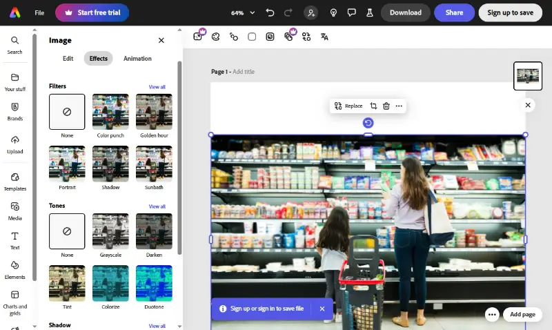 Best free photo editor - Adobe Express