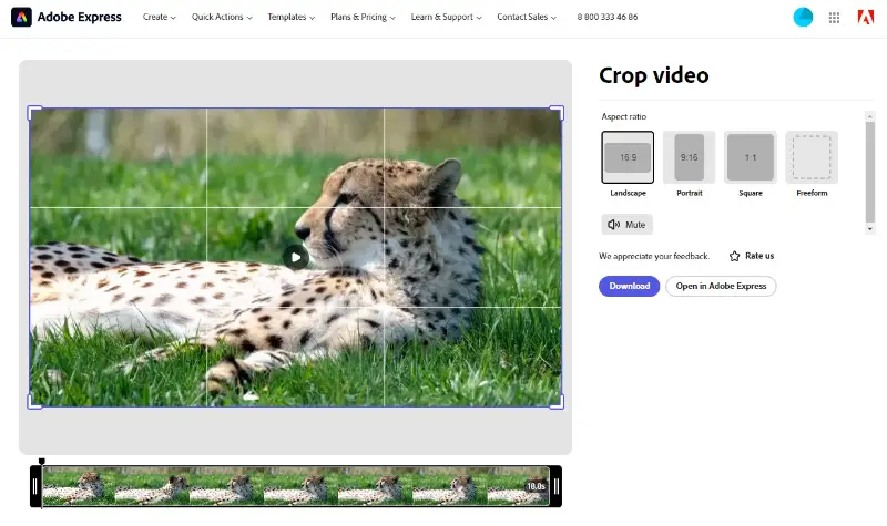 Crop video on Windows 10 online