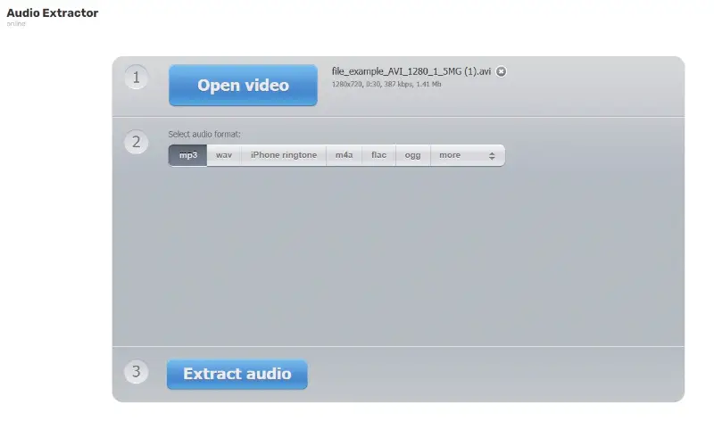 Extract audio from video online Extract audio from video online