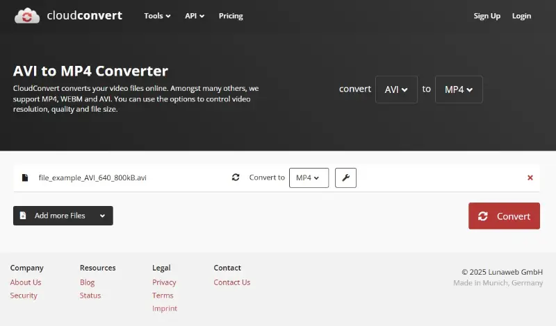 CloudConvert - online AVI to MP4 converter with format flexibility CloudConvert - online AVI to MP4 converter with format flexibility