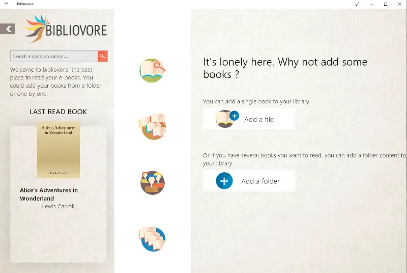 Bibliovore - Windows eBook reader