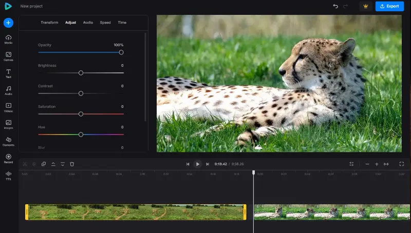 Online video editing tool Clideo