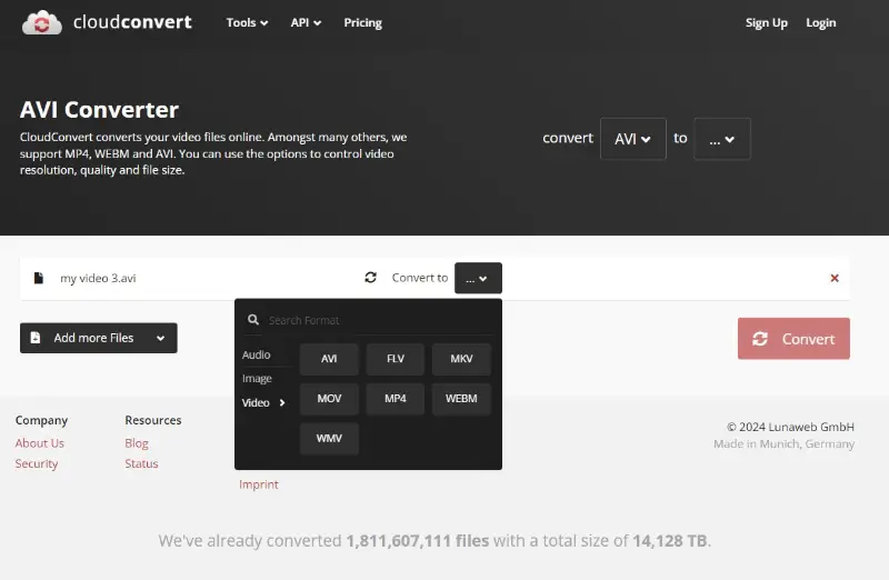 CloudConvert - online video converter