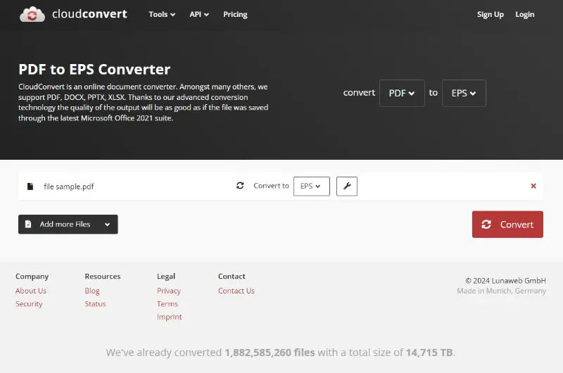 How to convert PDF to EPS online with CloudConvert