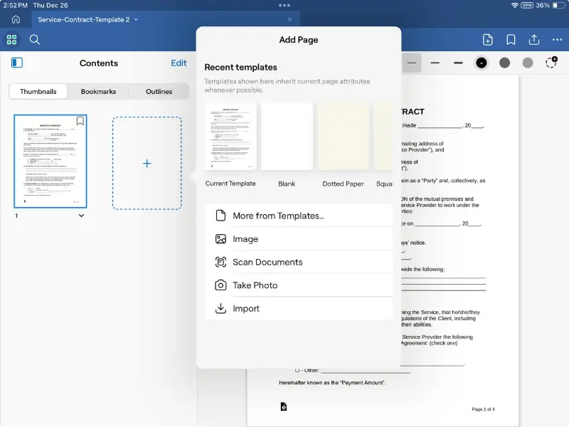 Merge PDF on iOS in GoodNotes