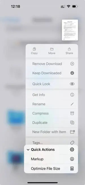 How to reduce the size of a PDF on iOS