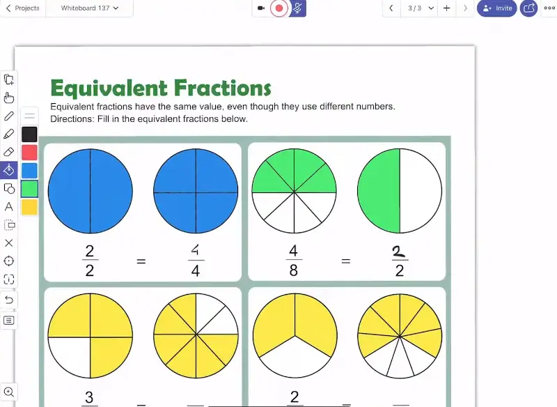 Video tutorial software with whiteboard