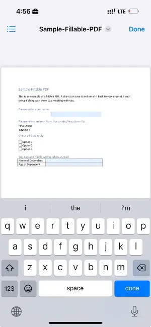 Files app on iOS – Fill in PDF on iPhone or iPad