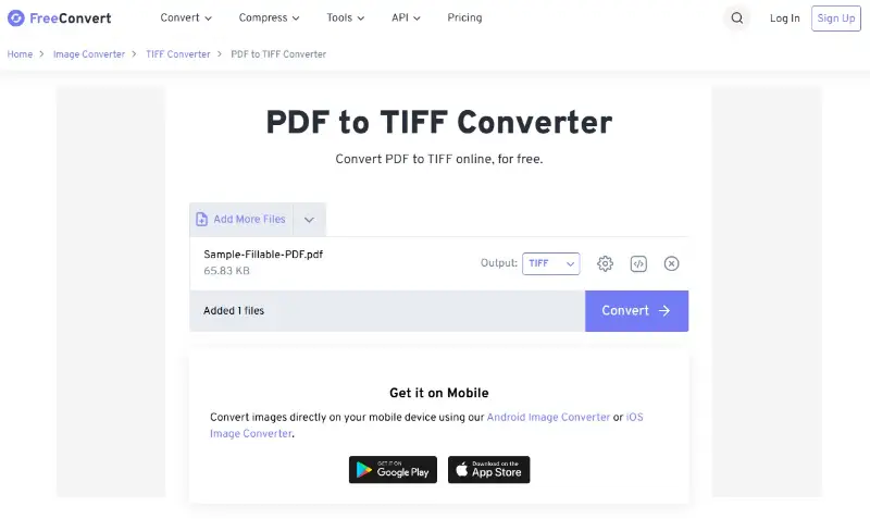 PDF to TIFF with FreeConvert PDF to TIFF with FreeConvert