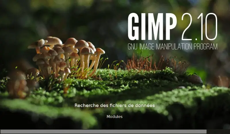GIMP l'écran de chargement