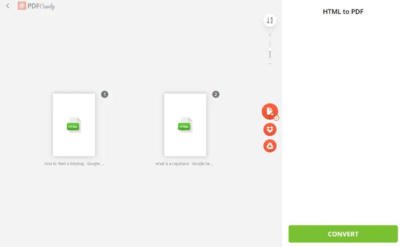 PDF Candy - онлайн конвертер HTML в PDF