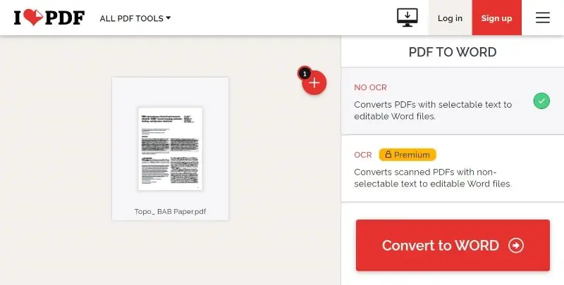 Online PDF to Word converter