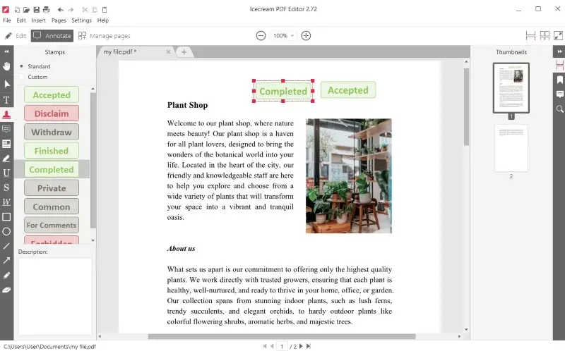 Edit a PDF using Icecream PDF Editor