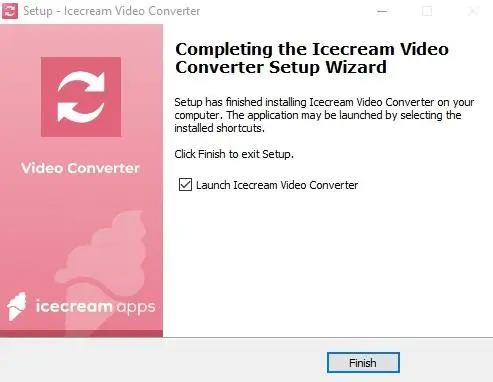 Installation of video to audio converter for PC complete