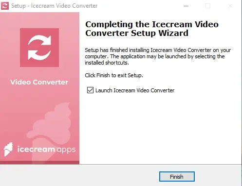 Installation of Icecream Video Converter on Windows computer