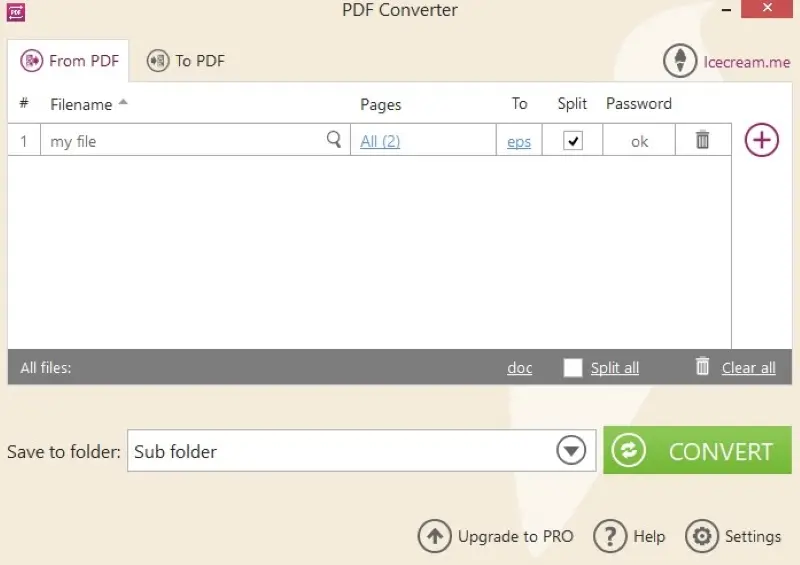 Convert PDF to EPS with Icecream PDF Converter