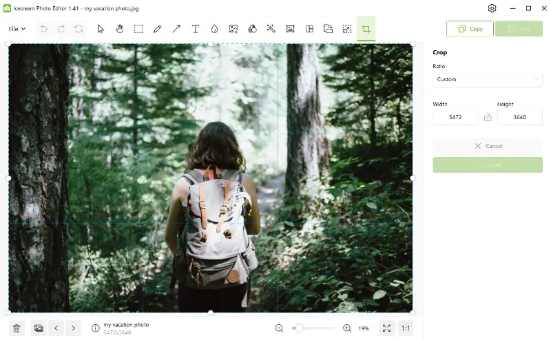How to crop an image in Icecream Photo Editor