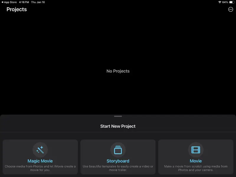 iMovie interface