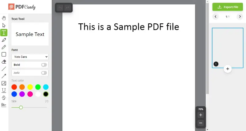 Online free AI PDF editor