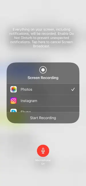 iPhone screen recording with no microphone sound