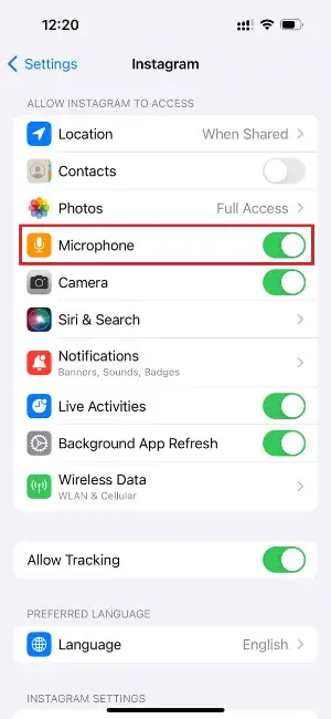 iPhone app permission