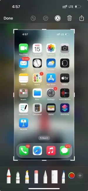 Edit screenshots on iPhone