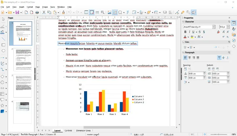 Edit PDF in LibreOffice Draw
