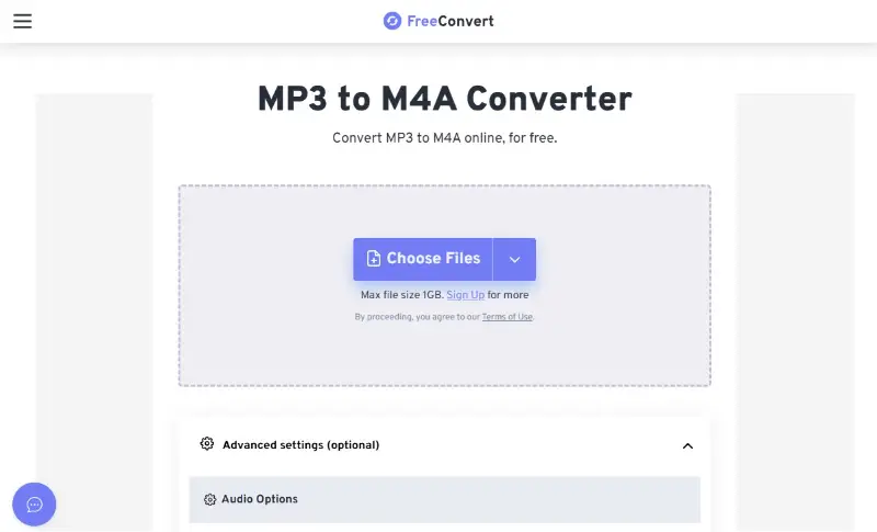FreeConvert MP3 to M4A