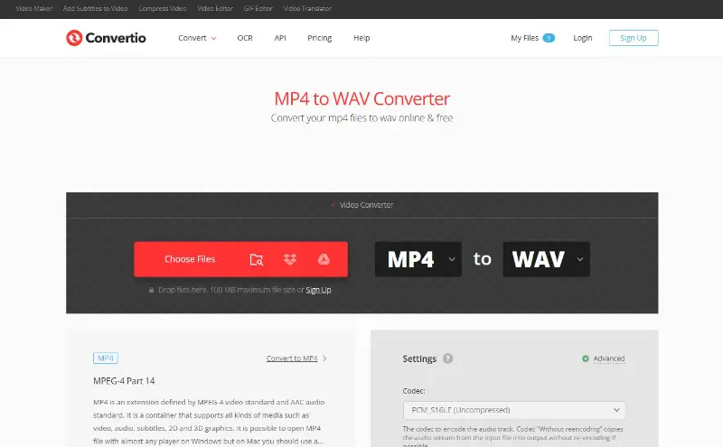 How to convert MP4 to WAV in Convertio How to convert MP4 to WAV in Convertio